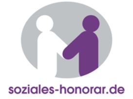 soziales-honorar.de Logo von soziales-honorars.de mit zwei stilisierten Personen, die sich die Hände reichen.