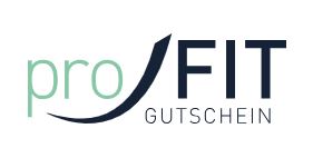 proFit Gutschein Logo von proFIT Gutschein, kombiniert grüne und schwarze Schriftzüge.